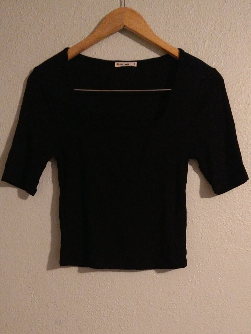 Marine Layer Ribbed Black Top